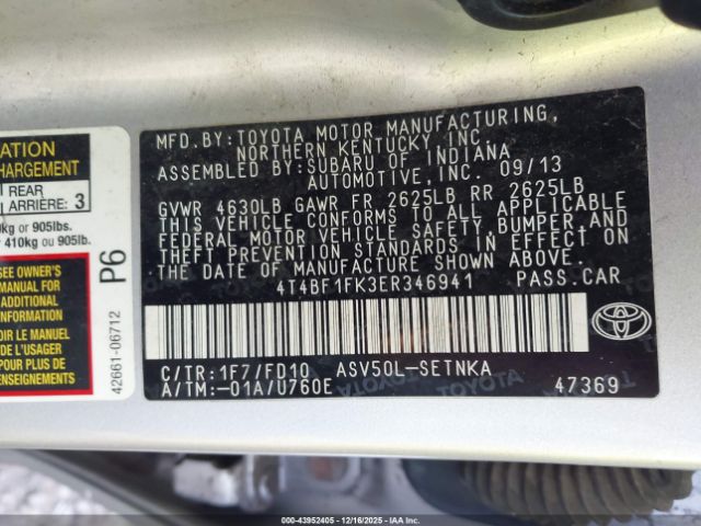 Toyota Camry Le Image 10