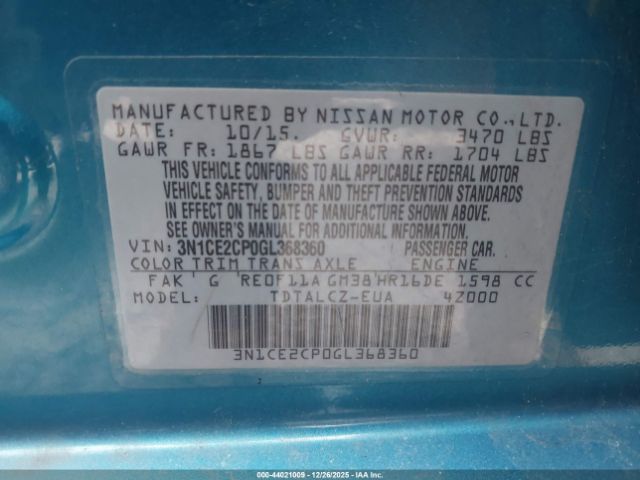 Nissan Versa S Plus Image 8